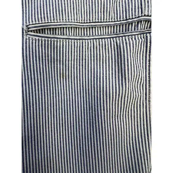Harve Benard Vtg 90s Women's Blazer White Blue Striped Nautical Women’s L Cotton - Picture 12 of 13